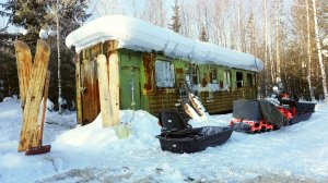 НОЧУЕМ В МОРОЗ В ВАГОНЕ! / ВЕСЕННЯЯ РЫБАЛКА ХАРИУСА / Готовим на костре / 1 Часть