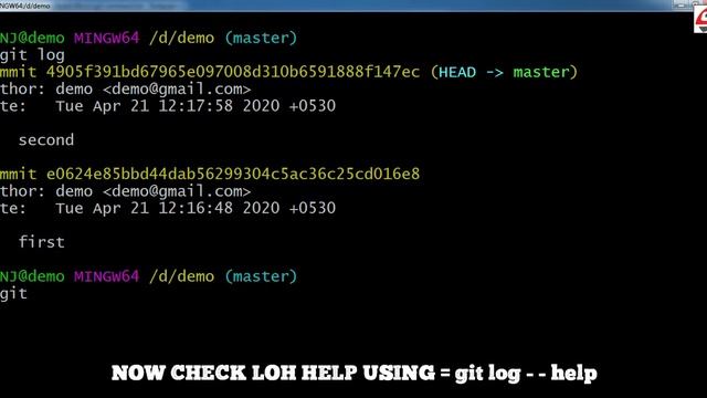 #9 HOW TO CHECK LOG OF REPOSITORY IN GIT LIKE AS COMMIT STATUS WITH DETAILS