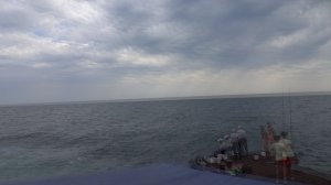 Storm during trip of a marine ship & hard landing of people to the beach