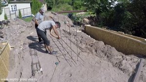 заезд на участок с бетонными оголовками
