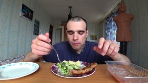 МУКБАНГАСМР ЛЮЛЯ-КЕБАБКАРТОШКАСАЛАТ из ОГУРЦА и ЛУКАСОУСОБЖОРУЖИН EATINGASMRMukbang#237