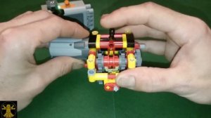 Small  Lego Technic 4speed 4wd manual gearbox with central differential (+ building instructions)