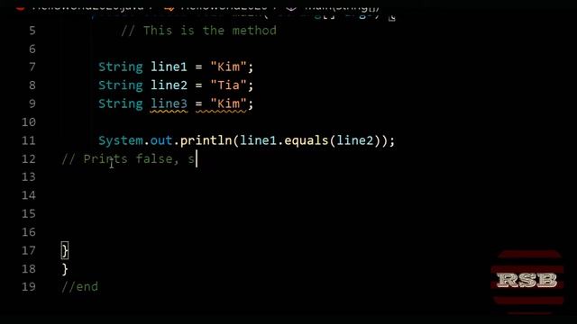 JAVA.EQUALS() OPERATOR