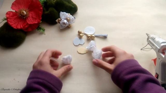 DIY Праздничные заколки из фоамирана и лент. Очень легко и красиво