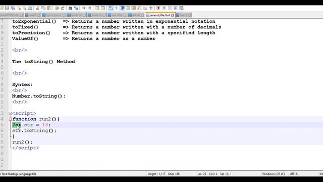 JavaScript Number toString() Method OR Convert a Value to String in JS - JavaScript Tutorial