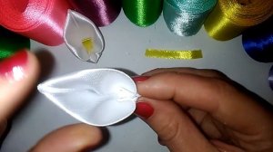 Лепесток - цветок Калла. из атласных лент.Канзаши МК \ サテンリボンの花\ Flower of satin ribbons