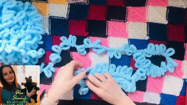 Узор 2 Изнаночные  петли из Alize Puffy Ализе Пуффи  Как вязать изнаночные петли из Alize Puffy Али