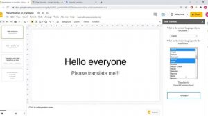 Translate all slides in Google Slides in one click easily and rapidly!