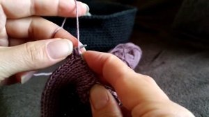 Планка полой резинкой. Провязывание изнаночной петли. (wrong side, purl stitch)