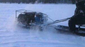 Мотобуксировщик Пахус 700 Авант скорость по озеру -2