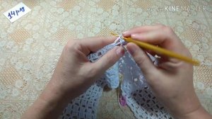 Ажурная кофточка регланом сверху крючком.Вяжем по Китайской схеме.3 часть.
