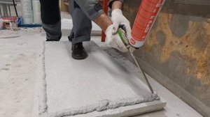 Технология утепления цоколя экструдированным пенопластом, приклейка ЭППС на клей-пену, термошвы