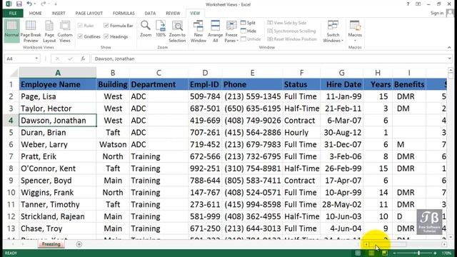 Freezing & Unfreezing Excel Panes Excel 2013 Beginners Tutorial смотреть онлайн