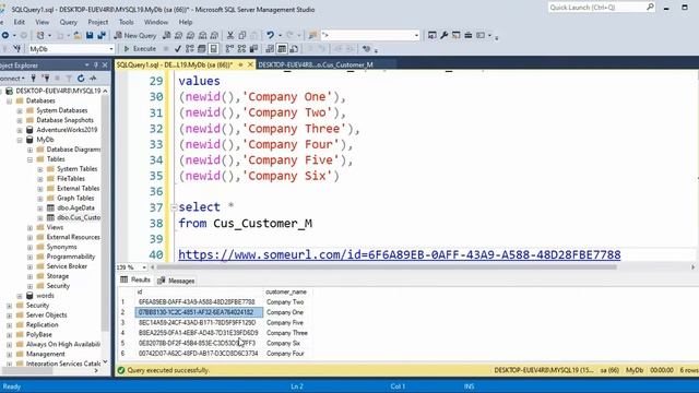 How to use the UniqueIdentifier data type  in SQL Server