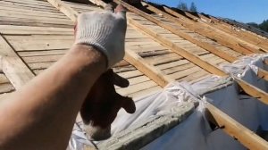 МЕНЯЕМ ШИФЕР НА ПРОФЛИСТ, УТЕПЛЕНИЕ КРОВЛИ, СТРОЙКА, 1Часть,