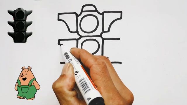 как нарисовать светафор из цифры 10