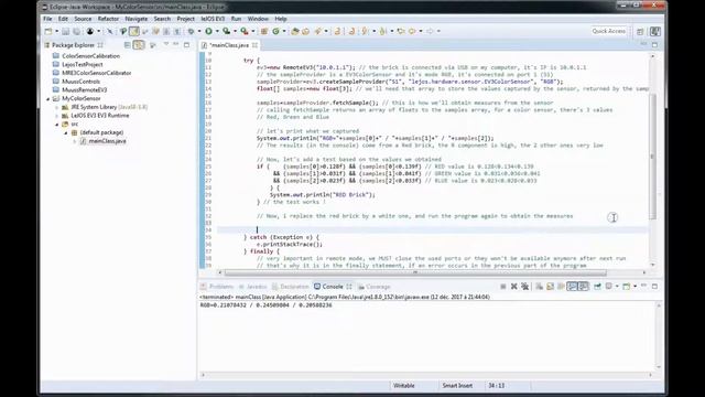 How to calibrate an EV3 Color Sensor with Lejos and Java - with instructions and code смотреть онлайн
