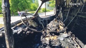 Газель СГОРЕЛА полностью во дворе Рязани.Дягилево.