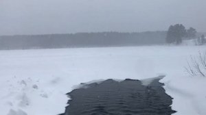 Карпысакский водопад зимой. Шум воды. Новосибирская область.