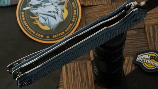 Складной нож QSP Knife Mamba V2 QS111-H1, сталь D2, рукоять голубая микарта