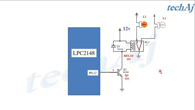 LPC2148 : Relay interfacing, keil Program, Proteus Simulatiom | ARM7 | LPC2148 | Advanced Processor смотреть онлайн