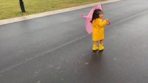 Aria's first pair of yellow rain boots