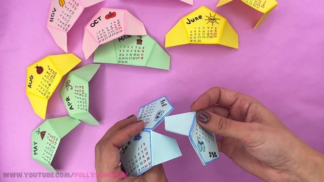 How to make NO GLUE origami 2021 DESK CALENDAR  [DIY CALENDAR 2021]