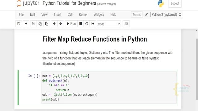 #25 Filter(), Map() and Reduce() functions using Jupyter Notebook|Python for Beginners in Tamil 202