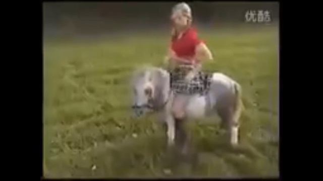 Schoolgirl Rides a Untamed Pony