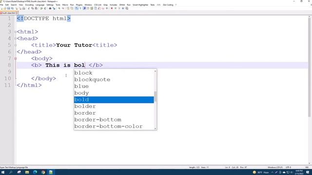 html tutorial for beginners । html full course । bold, underline & italic tag in html । Part 04