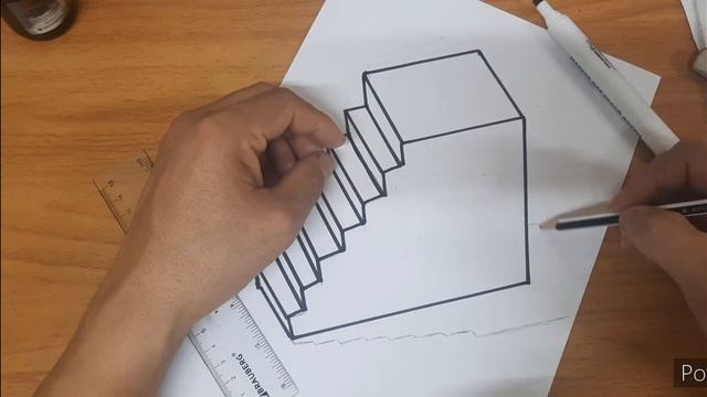 3dрисунок. (Лестница)Простой способ нарисовать 3dрисунки. смотреть онлайн