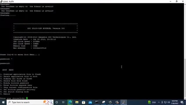 Reset Configuration in HP Switch Series H3C S3100 смотреть онлайн