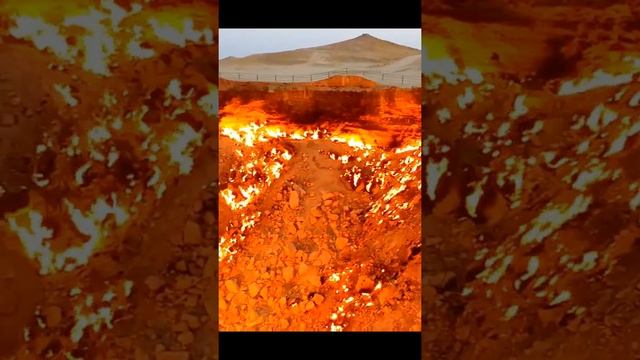 20 Seconds of the 'Gate to Hell' in Northern Turkmenistan