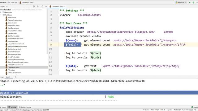 Part 17- How to Handle Web/HTML Table in Robot Framework | Selenium with Python