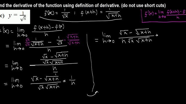 Calculus I: Derivative of f(x) = 1 / sqrt(x) using definition смотреть онлайн