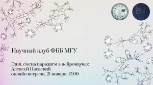 Научный клуб ФББ. Глия_ смена парадигм в нейронауках. Алексей Паевский..