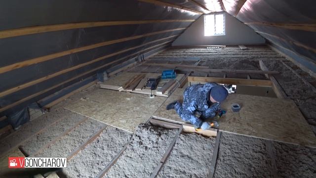 Проем на 2 этаж Полы на мансардном этаже из ОСБ смотреть онлайн