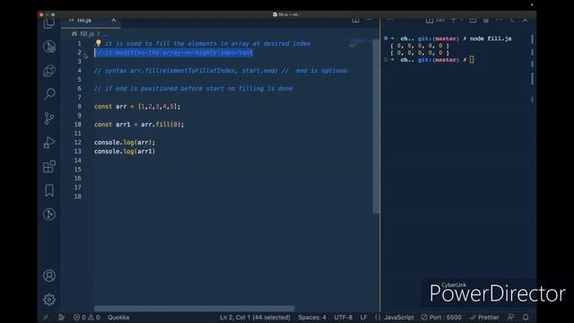 fill: Javascript Array Method