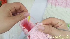 Вяжем ушки, завязки для детской шапки. Подробный МК.