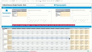 12-Month Business Budget Template for Excel, Free