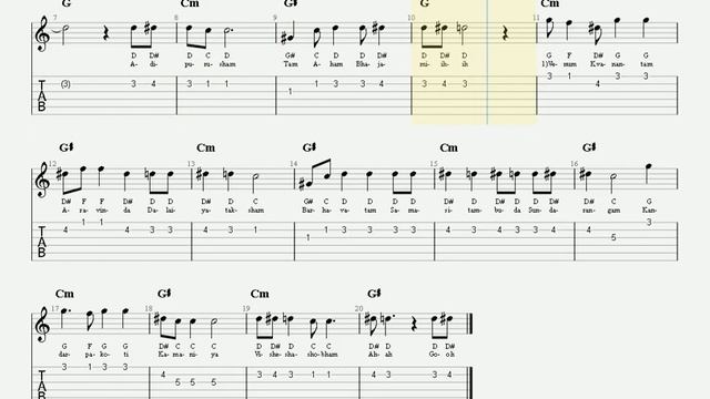 Govindam Adi Purusham (MahTpa) Guitar TAB | Harmonium Lesson | Mantra Bhajan смотреть онлайн