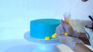 Кремовый торт на годик для мальчика Как украсить торт своими руками /// Olya Tortik