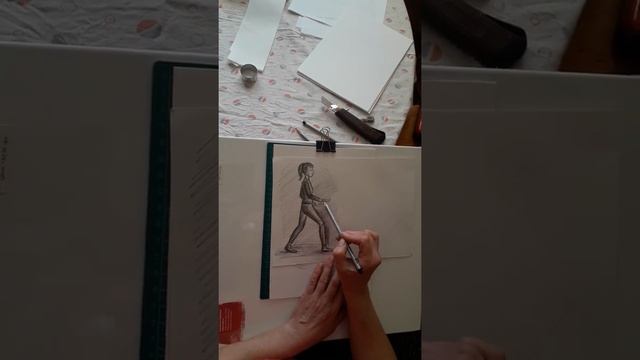 Видео- урок на тему "Виконання начерків фігури людини у русі" смотреть онлайн