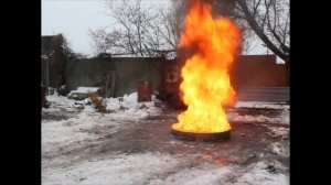 тушение очага 55В серийным огнетушителем ОП-2 торговой марки Vognebor