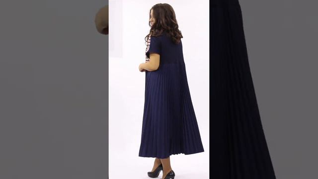 Платье синее с гофрированной юбкой смотреть онлайн