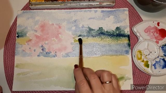 Уроки рисования для детей.  Рисуем пейзаж.