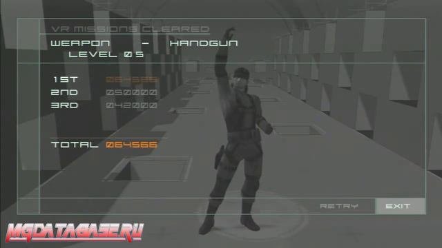 MGS 2 VR Missions - Snake Weapon Mode Handgun And Assault Rifle Gold