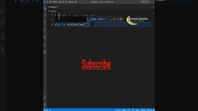 Make Calculator 1 line of #pythoncode #short #python #pythonturtle