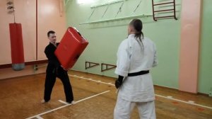 Удар ногой в прыжке