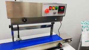 Роликовый конвейерный запайщик пакетов вертикальный FRV-770SS